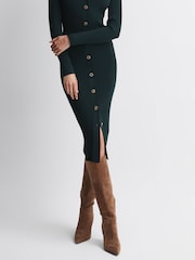 Reiss Tan Gracyn Leather Knee High Heeled Boots - Image 2 of 5