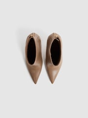 Reiss Camel Lyra Signature Leather Ankle Boots - Image 3 of 5
