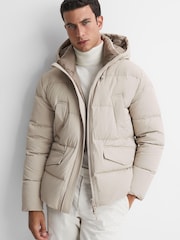 Reiss Stone Ryder Short Puffer Jacket - Image 1 of 5