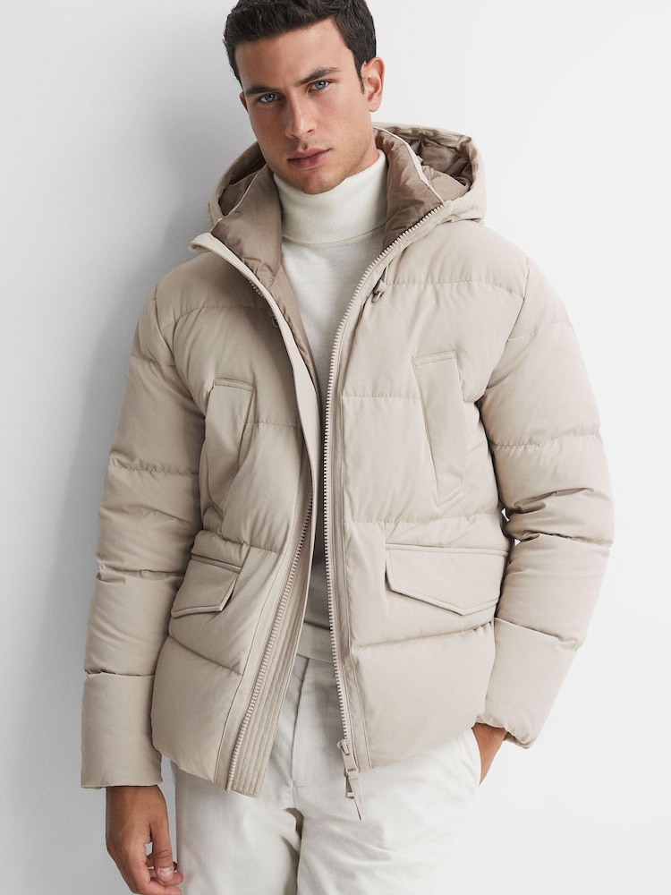 Reiss Stone Ryder Short Puffer Jacket - Image 1 of 5