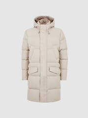Reiss Stone Skye Hooded Mid Length Puffer Jacket - Image 2 of 5