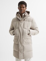 Reiss Stone Skye Hooded Mid Length Puffer Jacket - Image 3 of 5