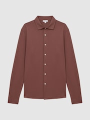Reiss Copper Viscount Slim Fit Mercerised Cotton Jersey Shirt - Image 2 of 5