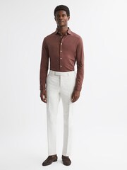 Reiss Copper Viscount Slim Fit Mercerised Cotton Jersey Shirt - Image 4 of 5