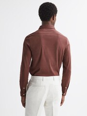Reiss Copper Viscount Slim Fit Mercerised Cotton Jersey Shirt - Image 5 of 5