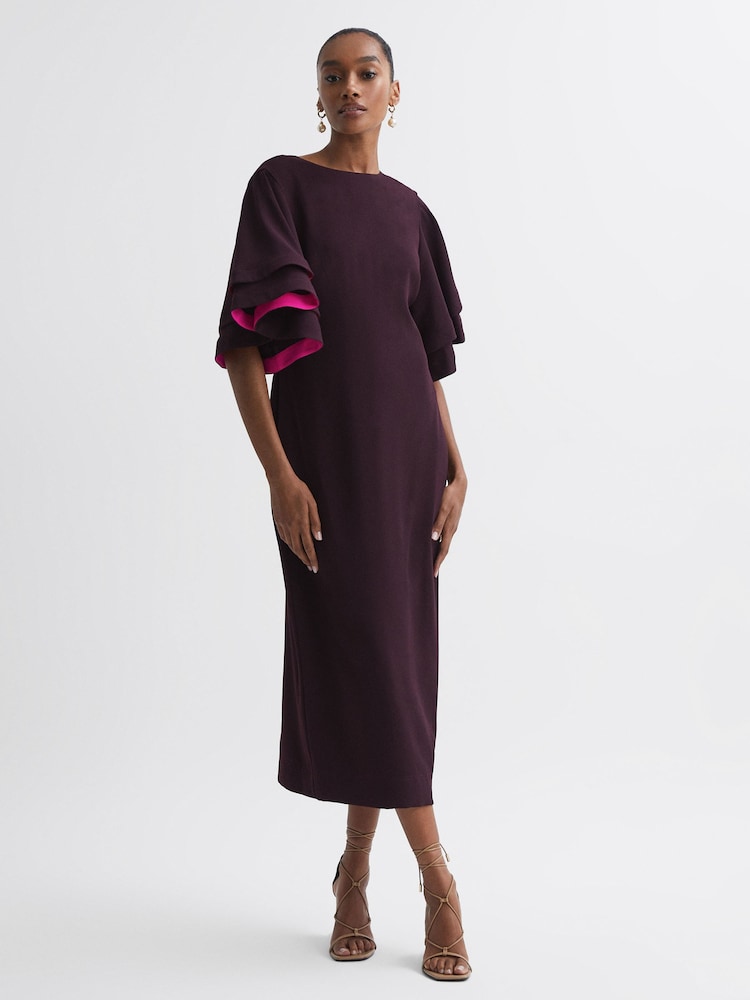 Florere Tiered Sleeve Midi Dress - Image 1 of 5