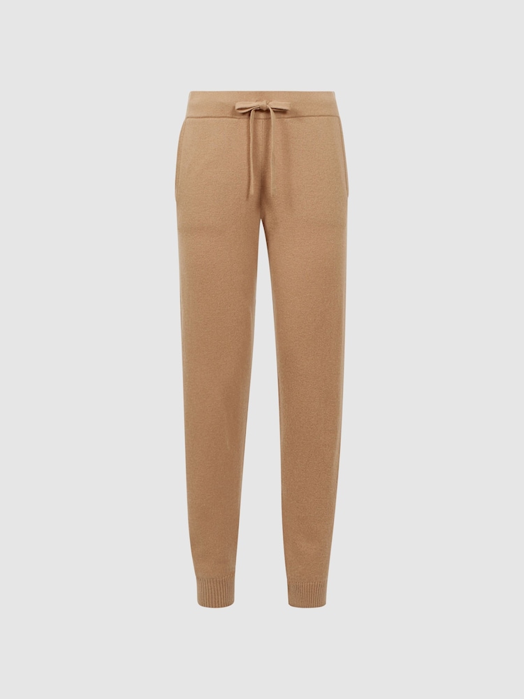 Reiss Camel Elsa Wool Blend Drawstring Joggers - Image 2 of 4