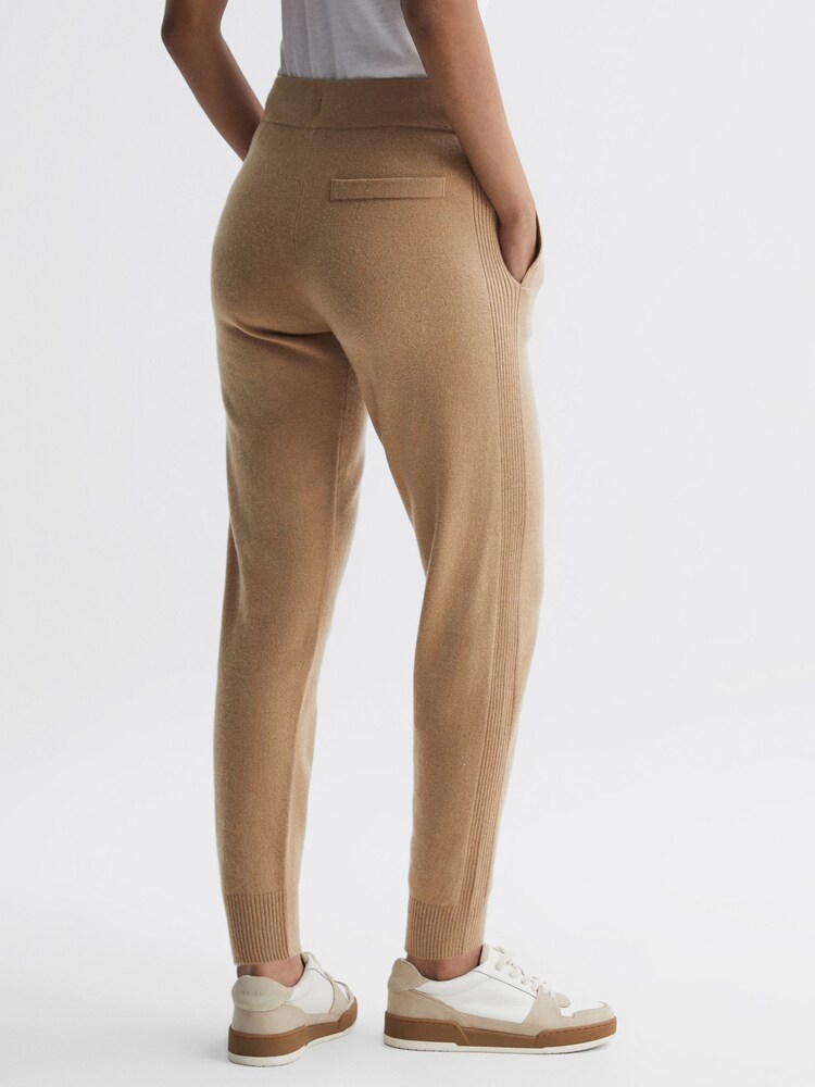Reiss Camel Elsa Wool Blend Drawstring Joggers - Image 4 of 4
