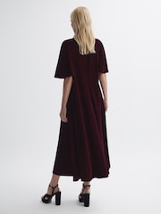 Florere Velvet Tie Neck Midi Dress - Image 5 of 6