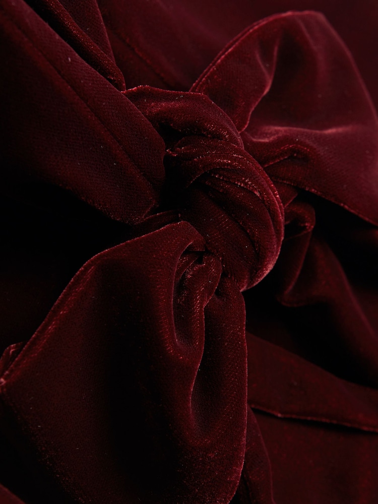 Florere Velvet Tie Neck Midi Dress - Image 6 of 6
