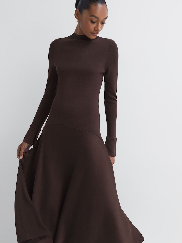 Florere Knitted Satin Midi Dress - Image 3 of 6