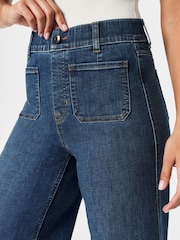 SPANXshape™ Every Wear Cropped Wide Leg Jeans with Patch Pockets, Shaded Blue - Image 3 of 6