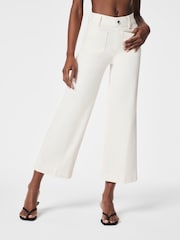 Spanx Cropped Raw Hem Wide Leg Jeans - Image 3 of 5