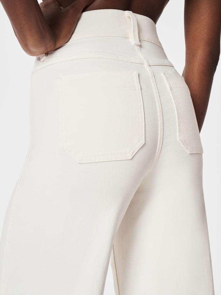 Spanx Cropped Raw Hem Wide Leg Jeans - Image 5 of 5