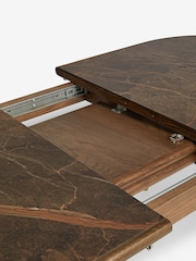 Dark Natural Edwin Marble and Oak Effect 6 to 8 Seater Extrendable Dining Table - Image 4 of 8