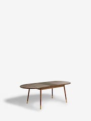 Dark Natural Edwin Marble and Oak Effect 6 to 8 Seater Extrendable Dining Table - Image 6 of 8