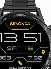 Sekonda Mens Active Plus 45mm Black Smartwatch With Case And Stainless Steel Bracelet With LCD Dial - Image 3 of 6