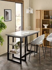 Grey Concrete Effect Curtis 2 Seater Bar Table - Image 1 of 5