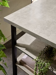 Grey Concrete Effect Curtis 2 Seater Bar Table - Image 2 of 5