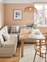 Chunky Weave Mid Natural Anderson Storage Corner Dining Bench - Image 1 of 9
