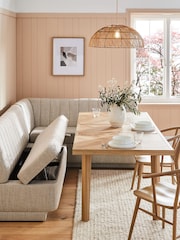 Chunky Weave Mid Natural Anderson Storage Corner Dining Bench - Image 2 of 9