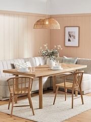 Chunky Weave Mid Natural Anderson Storage Corner Dining Bench - Image 3 of 9