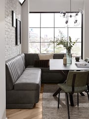 Monza Faux Leather Dark Grey Anderson Storage Corner Dining Bench - Image 1 of 11