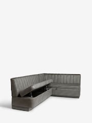 Monza Faux Leather Dark Grey Anderson Storage Corner Dining Bench - Image 10 of 11