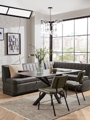 Monza Faux Leather Dark Grey Anderson Storage Corner Dining Bench - Image 3 of 11