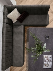 Monza Faux Leather Dark Grey Anderson Storage Corner Dining Bench - Image 6 of 11