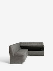 Monza Faux Leather Dark Grey Anderson Storage Corner Dining Bench - Image 8 of 11