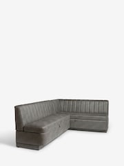 Monza Faux Leather Dark Grey Anderson Storage Corner Dining Bench - Image 9 of 11