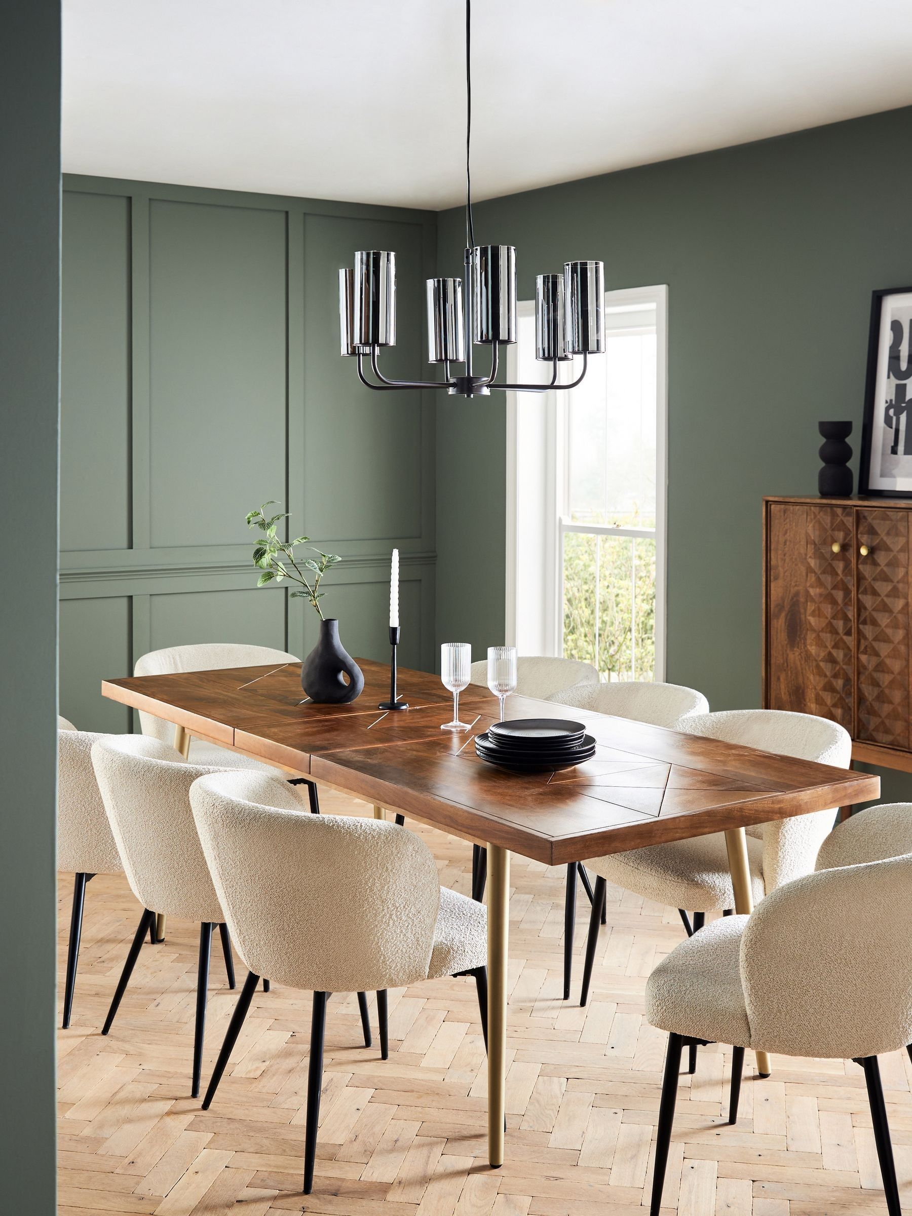 Dark Mango Wood Lloyd 6 to 10 Seat Extending Dining Table