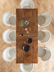Dark Mango Wood Lloyd 6 to 10 Seater Extendable Dining Table - Image 3 of 8