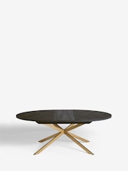 Black with Gold Bronx Oak Effect Oval 6 to 8 Seater Extending Dining Table - Image 7 of 9