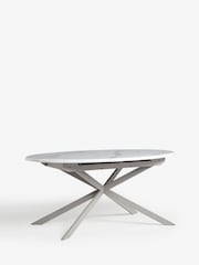 White Marble Effect Extending Dining Table - Image 3 of 8
