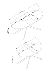 White Marble Effect Extending Dining Table - Image 5 of 8
