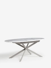 White Marble Effect Extending Dining Table - Image 6 of 8