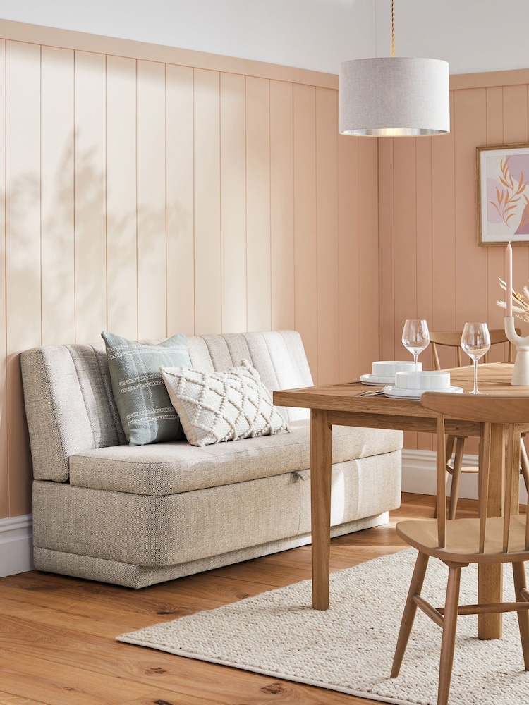 Chunky Weave Mid Natural Anderson Storage Dining Bench - Image 1 of 8