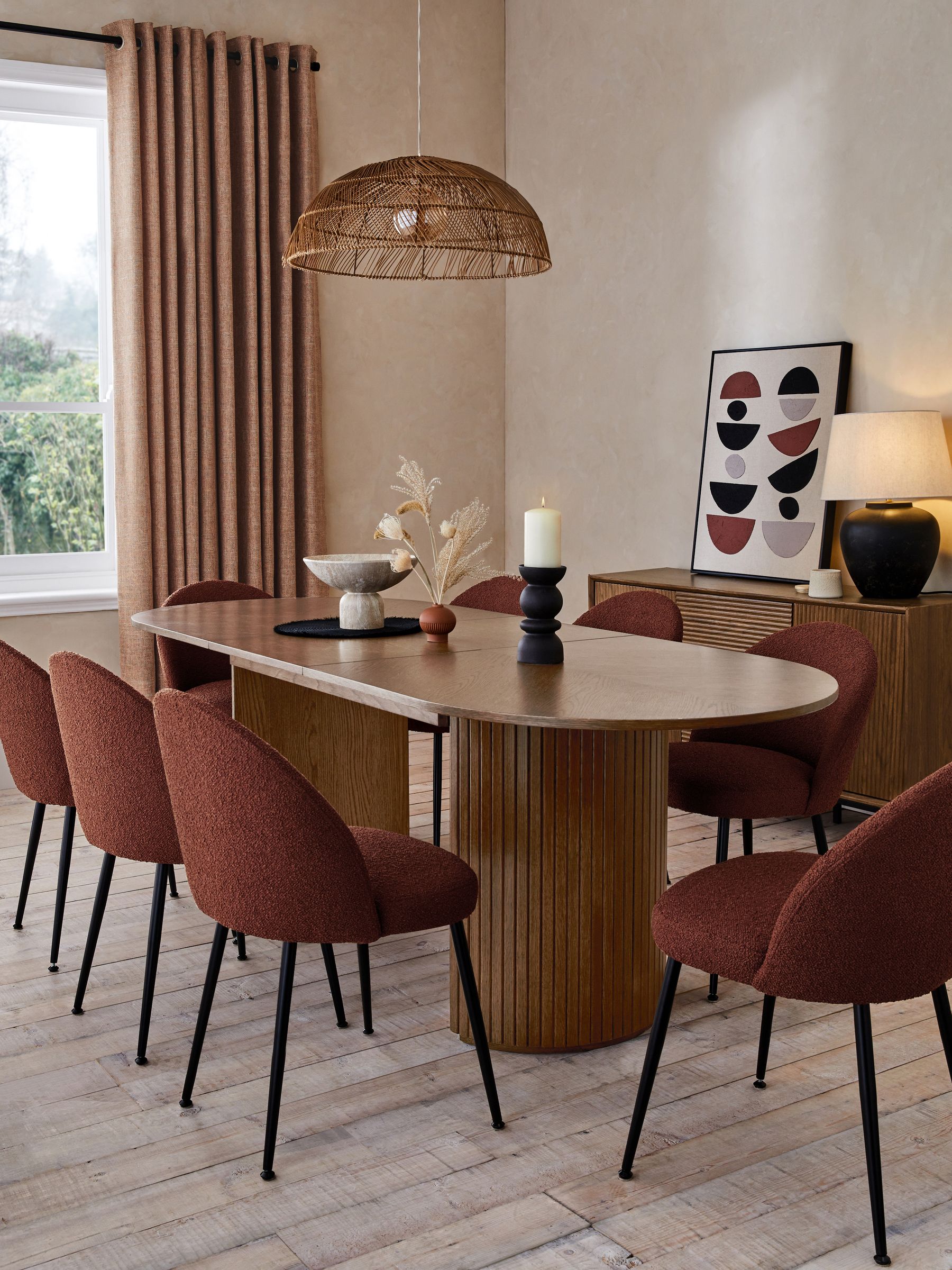 Buy Dark Natural Conway Oak Veneer Dining Table from the Next UK online ...