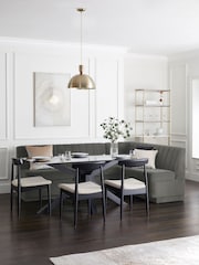 Soft Velvet Mid Grey Anderson Corner Corner Storage Dining Bench - Image 3 of 10