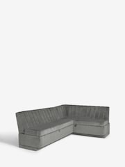 Soft Velvet Mid Grey Anderson Corner Corner Storage Dining Bench - Image 8 of 10