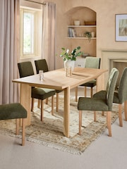 Light Natural Oak Effect Malvern Chunky 6 to 8 Seater Extendable Dining Table - Image 1 of 7