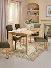 Light Natural Oak Effect Malvern Chunky 6 to 8 Seater Extendable Dining Table - Image 2 of 7