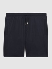 Reiss Navy Malin Slim Fit Drawstring Shorts - Image 2 of 5