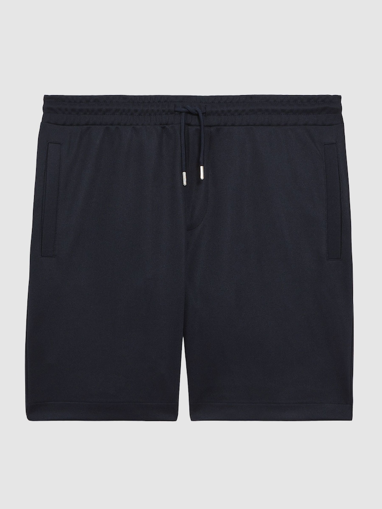Reiss Navy Malin Slim Fit Drawstring Shorts - Image 2 of 5