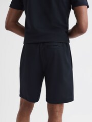 Reiss Navy Malin Slim Fit Drawstring Shorts - Image 4 of 5
