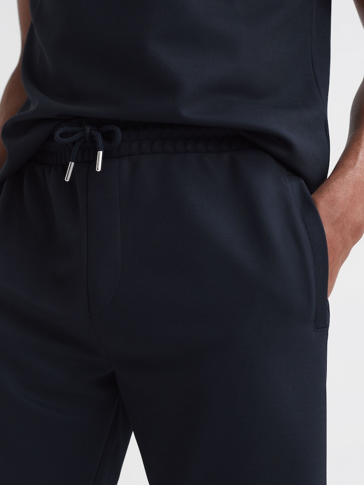 Reiss Navy Malin Slim Fit Drawstring Shorts - Image 5 of 5