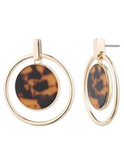Lauren Ralph Lauren Gold Tone Tort Orbital Earrings - Image 1 of 3