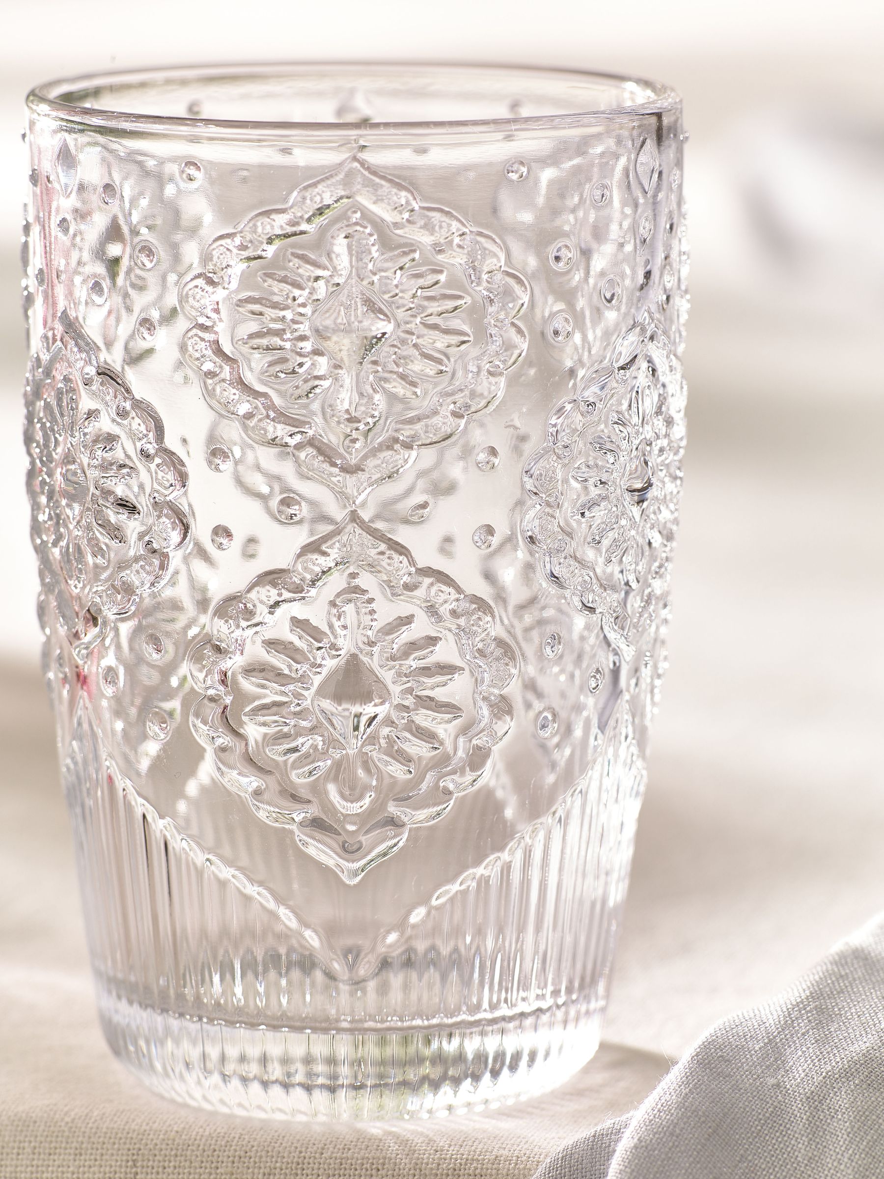 Buy Set of 4 Clear Sophia Embossed Tumbler Glasses from the Next UK ...